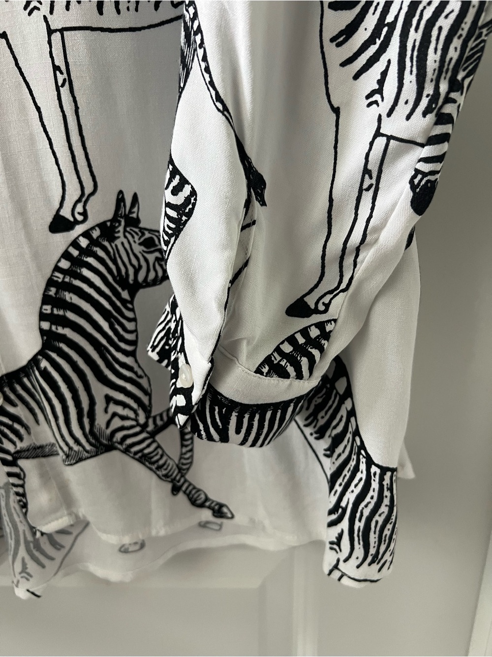 Jane and Delancey Black and White Zebra Print Button-Up Blouse - Picture 4 of 4